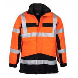 4 in 1 Warnschutz-Parka, orange/marine
