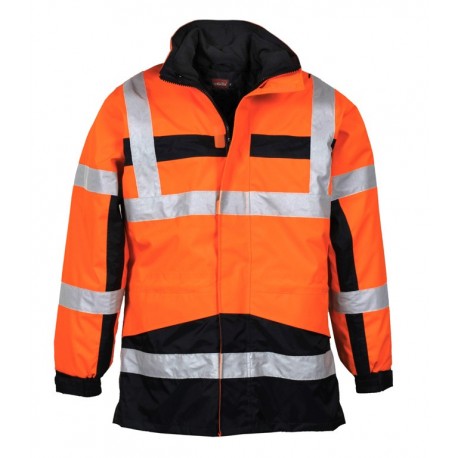 4 in 1 Warnschutz-Parka, orange/marine