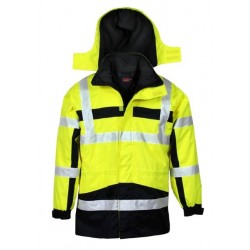 4 in 1 Warnschutz-Parka, gelb/marine