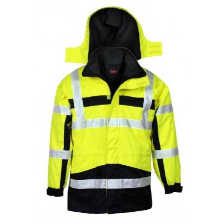 4 in 1 Warnschutz-Parka, gelb/marine