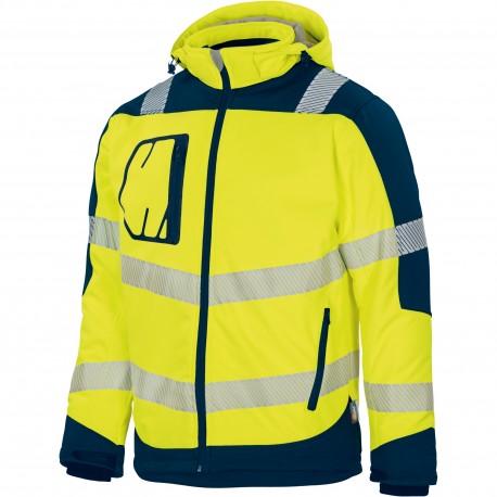 "WINTER" Softshell - Jacke, leuchtgelb-marine