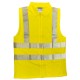 Warnweste gelb, elastischer Poloshirt-Stoff + Reisverschluss